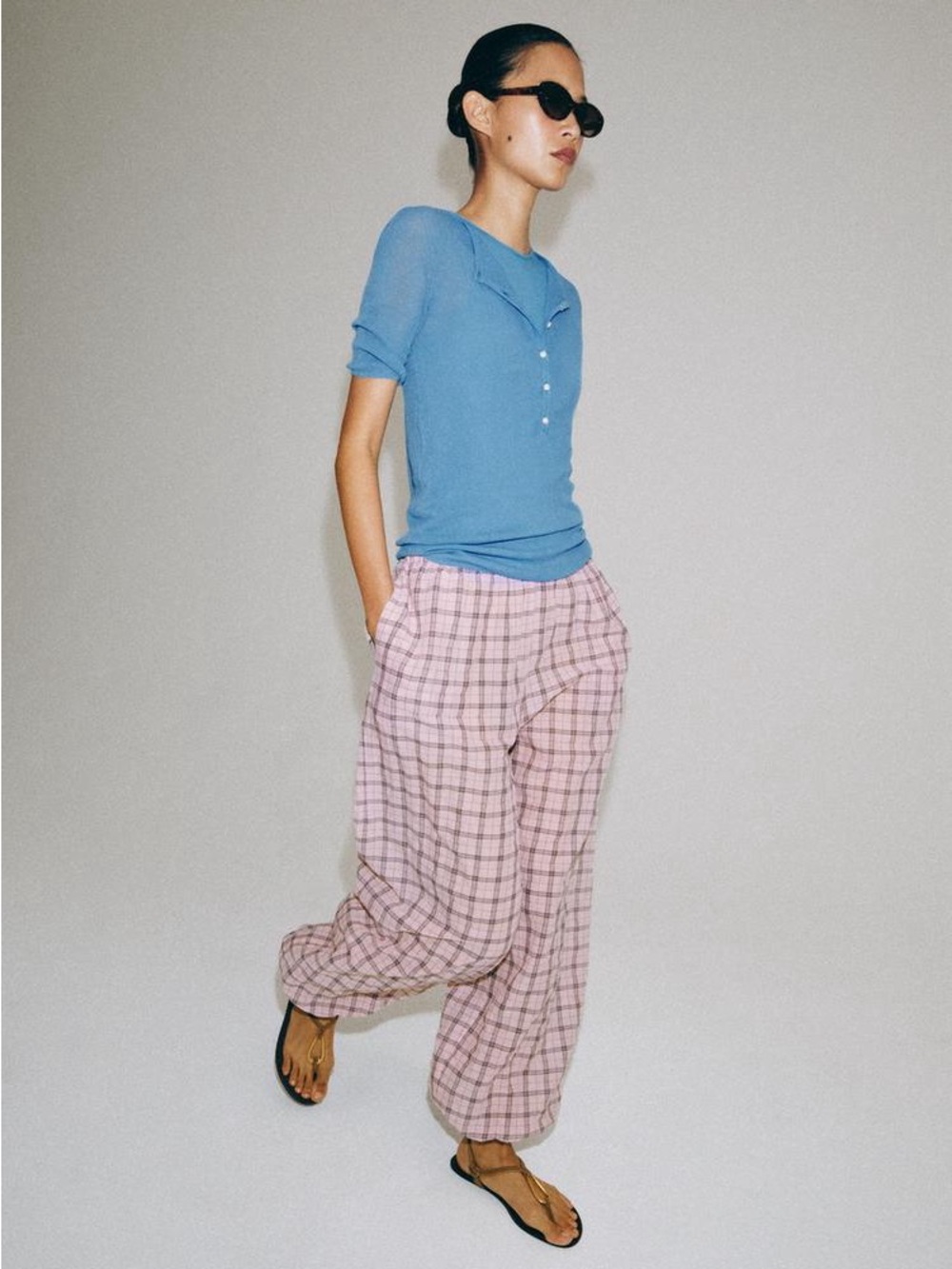 ZARA ZW COLLECTION PLAID BALLOON PANTS